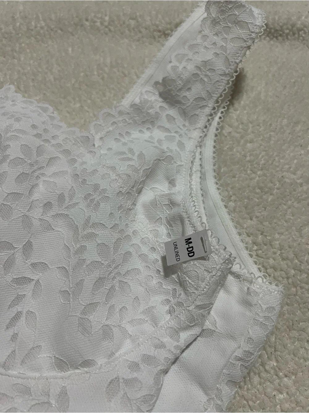 White Lace Longline Unlined Bralette